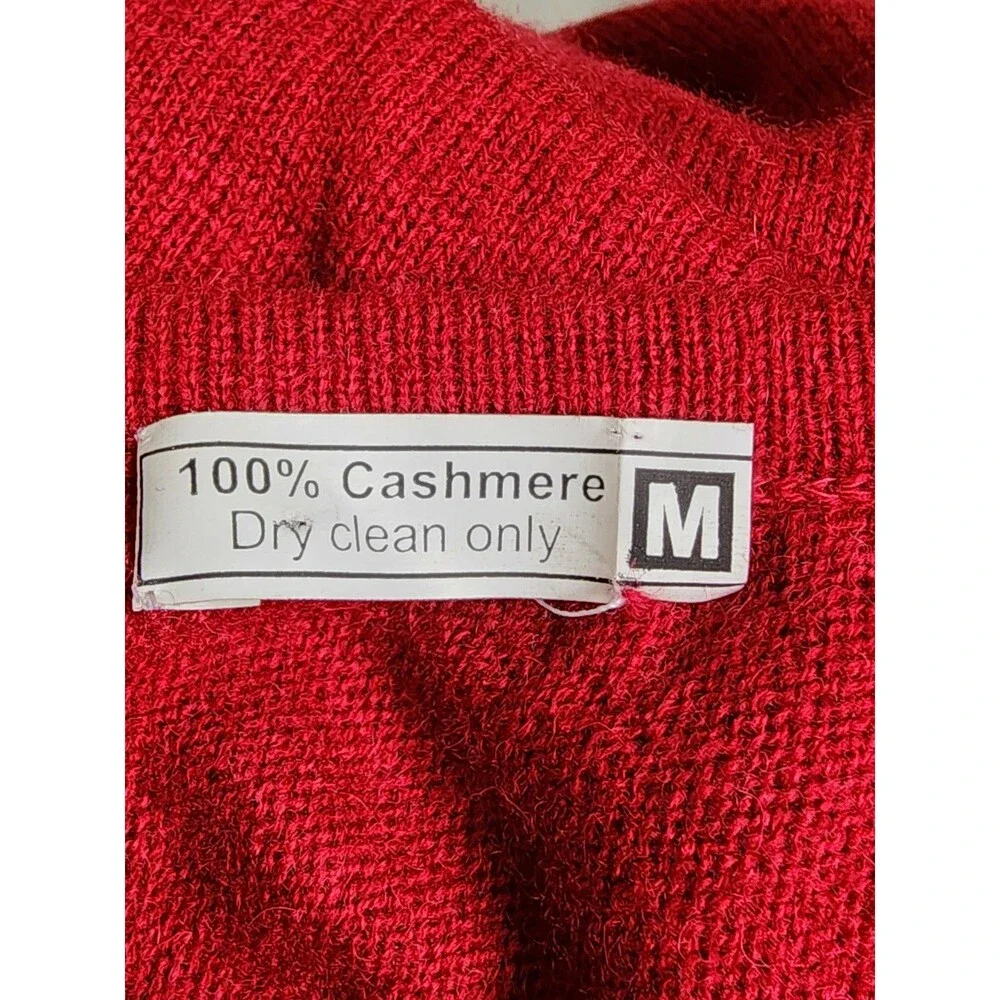 Cashmere Red Pullover Cape Wrap Size Medium